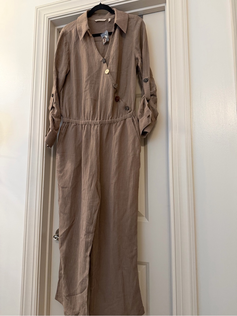 New Soft Surroundings Mocha Brown Cannes Jumpsuit